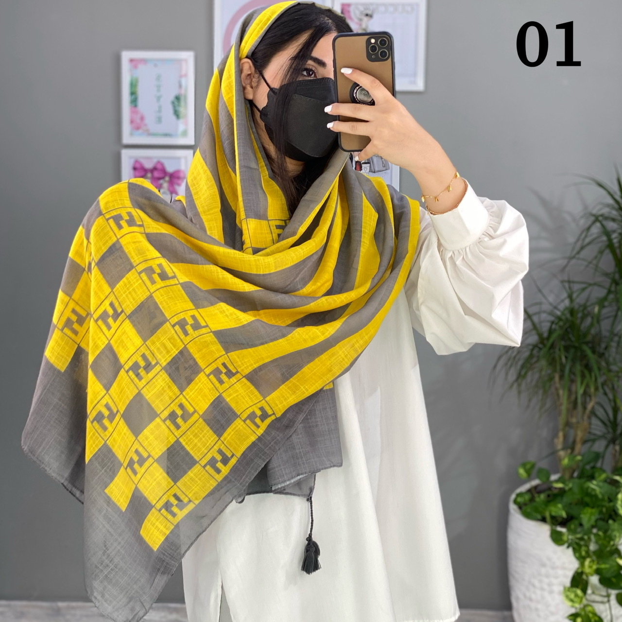 شال نخی منگوله دار کد 2025