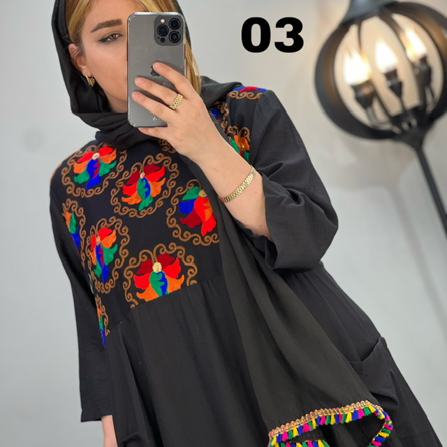 مانتو سنتی خامه دوزی رنگی کد 2950