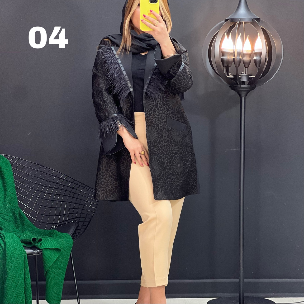 مانتو فکورا یقه نگین کد 6025