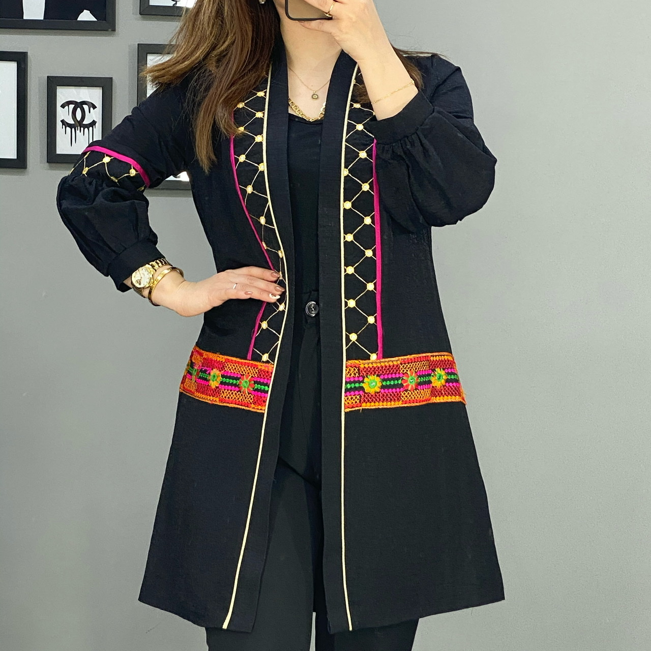مانتو سوزن دوزی شده کد 1580