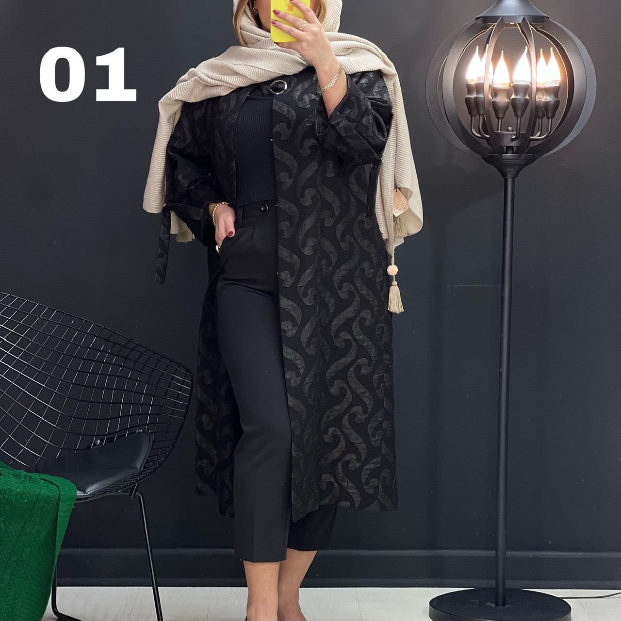 مانتو فکورا یقه سگک کد 6012