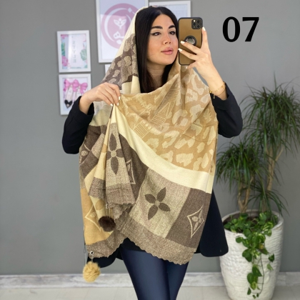 شال لویی ویتون  پوم دار کد 2262