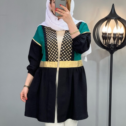مانتو مزونی   کتیبه  آینه ای کد 2492